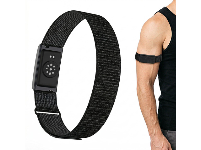 Nylon Loop Compatible with Amazfit Helio Strap Band, Soft Bicep Band Breathable Sport Wristband, Hook & Loop Armband with Top Cover Design