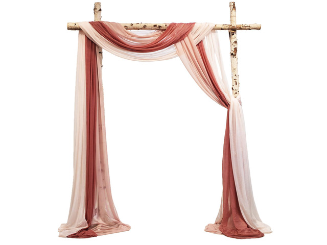 2.5x19.5 ft Wedding Arch Draping Fabric, 3 Panels Draping Fabric Arbor Drapery for Party Bridal Ceremony Backdrop Wedding Stage Reception...