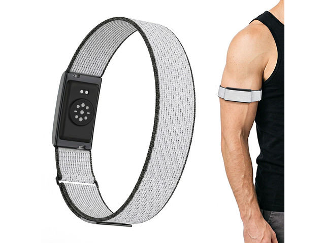 Nylon Loop Compatible with Amazfit Helio Strap Band, Soft Bicep Band Breathable Sport Wristband, Hook & Loop Armband with Top Cover Design