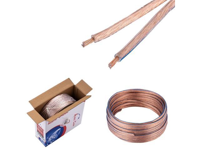 Speaker Wire 12 Gauge 12/2 Conductors CCA (Copper Clad Aluminum) Transparent Low Voltage Clear Cable for Home Theater, Car Audio, LED and More 100ft