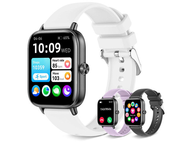 Smart Watch for Women Bluetooth Call, 1.85' IP68 Waterproof Fitness Watch Heart Rate, Sleep Monitor, Step Counter, 120+ Sports, DIY Watch Faces,...