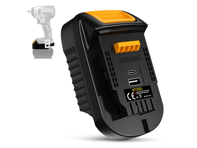 MT20DL Battery Adapter for Makita 18V to for Dewalt 20V MAX Battery Converter with USB-A & Type-C Charging Port,Compatible with Makita BL1830...