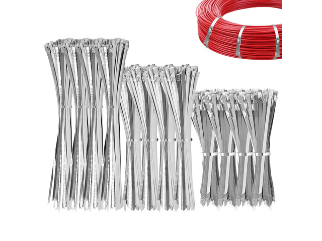 630 Pcs Metal Zip Ties Multi Purpose Self Locking Cable Ties Heavy Duty 304 Stainless Steel Tensile for Farm Pipe Fence Roof Exhaust Machinery...