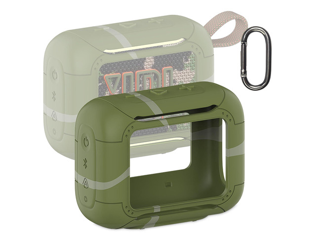 Silicone Cover Case for JBL Go 5 Portable Bluetooth Speaker Protective Case for Go 5 Speaker, Shockproof Drop-Protection Cover with Carabiner...