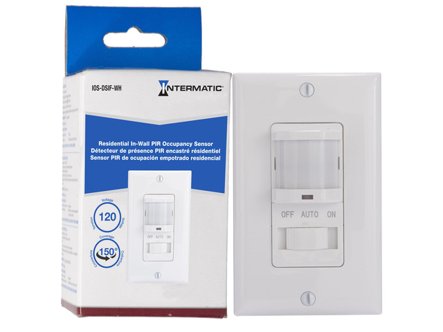 iOS-DSIF-WH in-Wall Motion Sensor Switch, White Automated Lighting Control with Adjustable Time Delay, Fits Standard Decorator Wall Plate and...