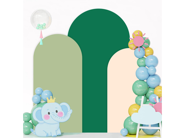 Green Wedding Arch Cover 3 Set Spandex Covers for Arches Stand 4FT 5FT 6FT Round Top Chiara Wall Covers Spandex Fitted Arch Backdrop Cover for...