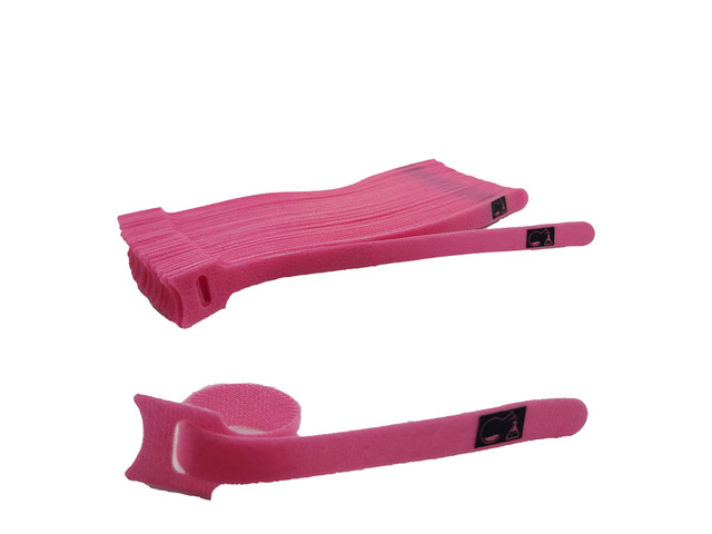 CableLock Cable Ties - 50 Pack - 8 Inch Reusable Cord Organizers - Clean Cable Management for Gaming and Home Office (Pink)