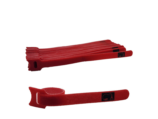 CableLock Cable Ties - 50 Pack - 8 Inch Reusable Cord Organizers - Clean Cable Management for Gaming and Home Office (Red)