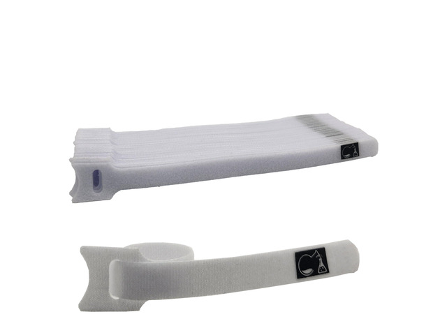 CableLock Cable Ties - 50 Pack - 8 Inch Reusable Cord Organizers - Clean Cable Management for Gaming and Home Office (White)