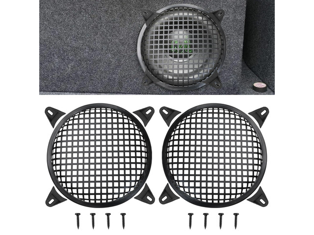 8' Speaker Grill Cover: Car Audio Speaker Grill Cover, Subwoofer Metal Mesh-Waffle Grill Cover Protector with Rubber Frame(Pack of 2)