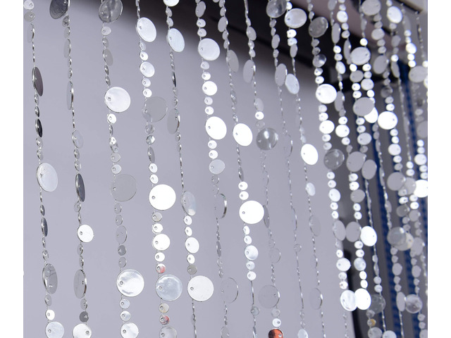 Silver Bubble Beaded Curtain 3' Wide x 6' Long,Room Divider - Beaded Curtain for Party Wedding Home Kids Bedroom Backdrop Doorway Decorationss (1pc...