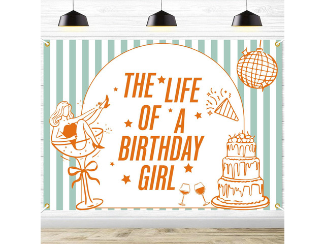 The Life of a Birthday Girl Backdrop, Showgirl Birthday Party Decorations, in My Showgirl Era Birthday Party Background, 7 * 5Ft