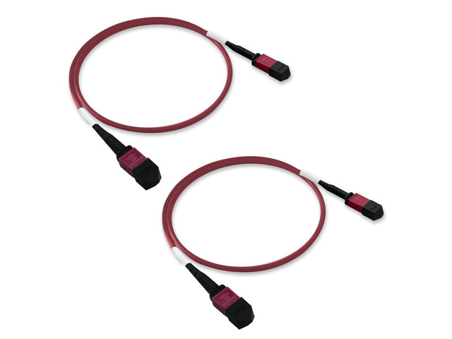 2Pcs 0.5m MPO Fiber Optic Patch Cord, OM4 Multi-Mode Cable Jumper Plug, Female to Female, 12 Core 6 Channel Type B, PC end face, LSZH 3.0mm,...