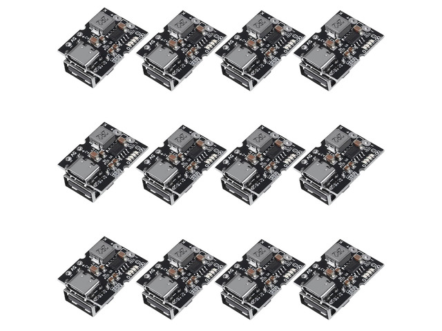 12PCS Type-C USB 5V 2A Boost Converter Step-Up Power Module Mobile Power Bank Accessories with Protection LED Indicator (Type-C 5V 2A)