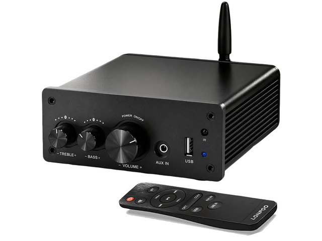 200W Mini Bluetooth Audio Amplifier Class D for Bookshelf Speaker 2.0 Channel Integrated Amp, Optical Coaxial USB AUX Input, HiFi, 200W RMS...