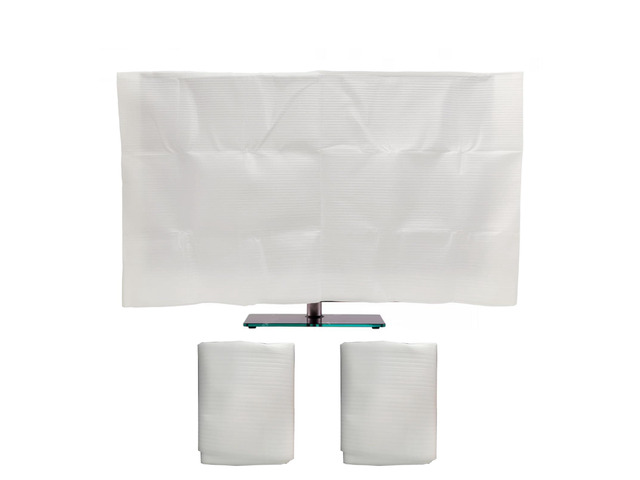 2 Pack Foam Flat Screen TV Cover, Fits Up to 70'L x 42'W, Waterproof, Poly Foam, White