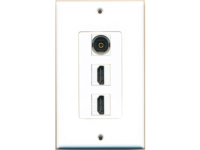 1 Toslink Digital Audio Port and 2 HDMI Port Wall Plate Decorative