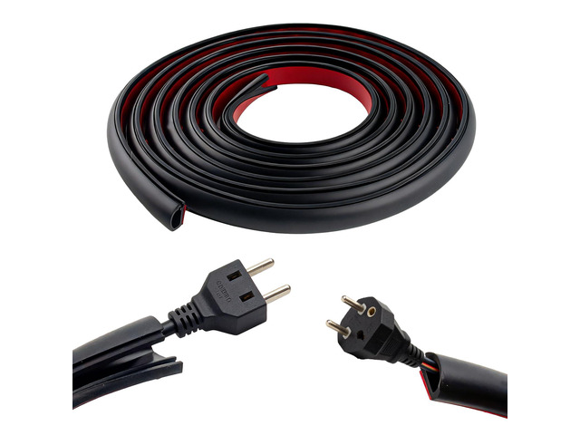 10 Ft Windshield Wire Hider for Car - Black PVC Side Opening Cable Cover to Hide Wires on Roof Rack, Light Bar, Dome Light & More - Universal Car...