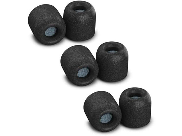 Memory Foam Replacement Ear Tips, Black, Medium (3 Pairs) For Bang and Olufsen Play Beoplay Earbuds, Ultimate Comfort, Secure Fit, Superior Noise...