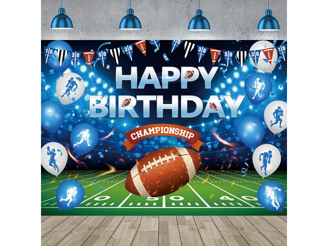 Football Happy Birthday Backdrop 8x6FT American Football Sports Themed Photography Background Boys Birthday Party Decorations Supplies Photo Props