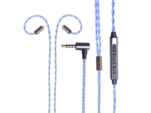 Earphone Upgrade Cable,0.78mm 2pin Earbuds Replacement Cord,4 Cores OFC Silver Plated Earphones Audio Adapter for KZ ES4 ED16 ZS5 ZS6 ZSR ZST ZS10...