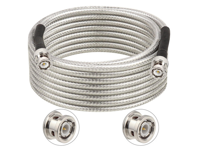 BNC Male to BNC Male Cable 15FT, RG58 Coaxial Cable, Solid Copper Core, Double Shielded Low Loss RF Cable for CCTV, Video, Radio, Oscilloscope,...