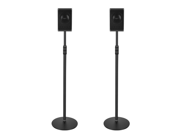 Speaker Stands, Adjustable Height from 33' to 48', 2 Packs All Metal Speaker Stands Pair for Small SpeakersHolds up to 8.8 lbs, Easy DIY...