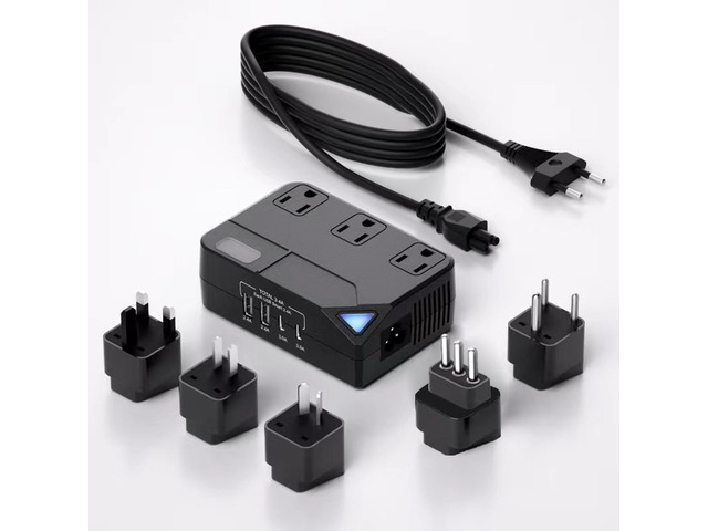 Travel Voltage Converter Step Down, 250W International Power Adapter for Hair Straightener/Curling Iron, Including UK/US/EU/AU/IT/India Universal...