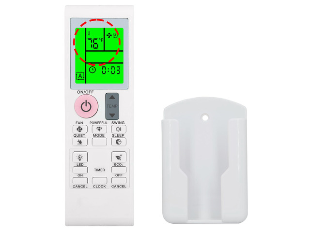 Replacement for Daikin White Remote Control with Wall Holder 2531835 2543304