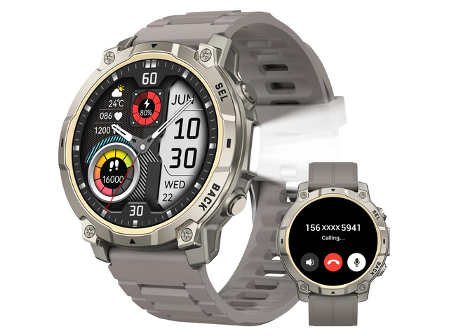 Mens Smart Watch - Bluetooth Calling, IP68, 24/7 Sleep Monitor, Fitness Step Tracker, 110 Sports Modes, for Android iOS (Light Gray, 1.51)