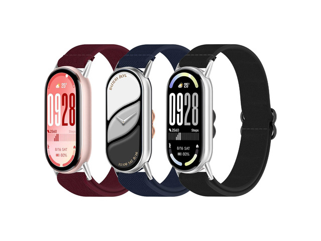 Elastic Watch Band with Metal Adapter Compatible with Xiaomi Smart Band 10/9/8 Replacement Nylon Braid Sport for Mi Band 10/9/8 for Woman Man