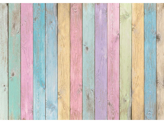 Colorful Wood Photography Backdrops Easter Pastel Rustic Rainbow Wood Spring Background Girls Boys Kids Baby Portrait Baby Shower Birthday Party...