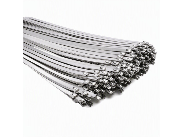 150 Pcs Metal Zip Ties 11.8 Inch 304 Stainless Steel Zip Ties Heavy Duty Self Locking Cable Tie for Chain Link Fence Exhaust Wrap Weather Resistant...