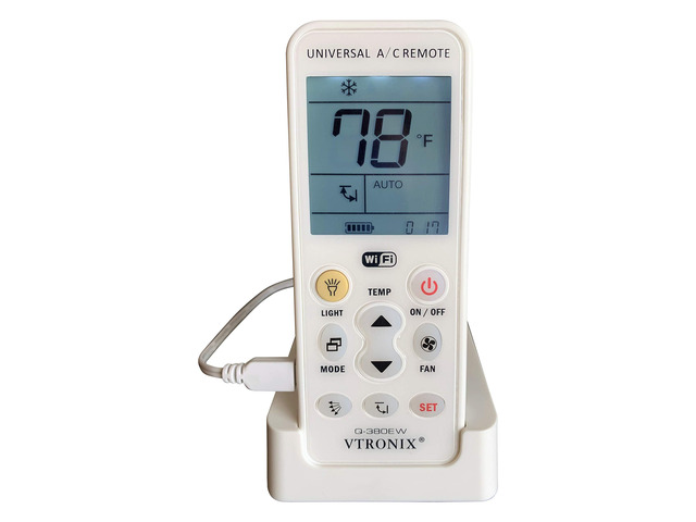 Q-380EW Universal Mini Split WiFi Compatible Remote with F or C Degrees Display, Full Weekly Programming of Mini Split Units and Remote Monitoring...