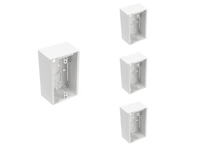 42777-1WA Surface Mount Backbox, Single Gang, White, Box Depth Is 1.89 Inches (Pack of 4)