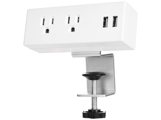 Desk Clamp Power Strip with USB Ports Desktop Mounted Power Outlets Table Edge Power Charging Station 6.56 FT Extension Power Cord for Home Office...