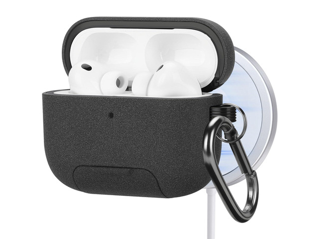 Magnetic Lock Lid Case Compatible with AirPods Pro 3 Built-in Phone Stand, MagSafe Ready, Shockproof Protective Cover with Lanyard