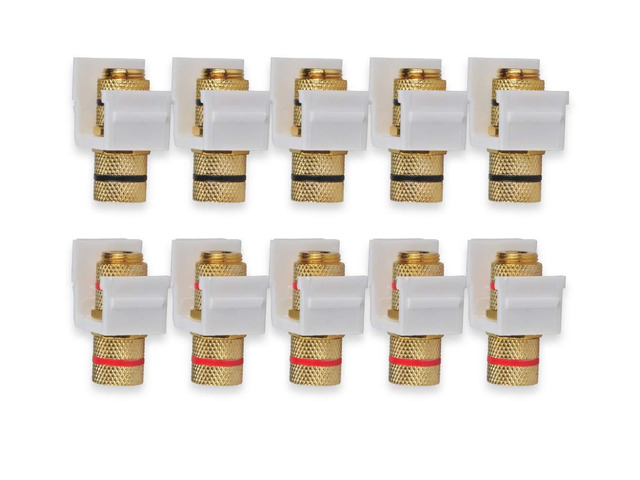 Speaker Post Snap-in Banana Keystone Jack - White, 10pcs