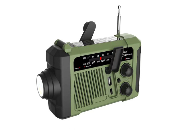 Weather Radios Portable AM FM for Work, Emergency Outdoor Radio Solar/Hand Crank/,Battery Operated,SOS Alarm/Flashlight/LED