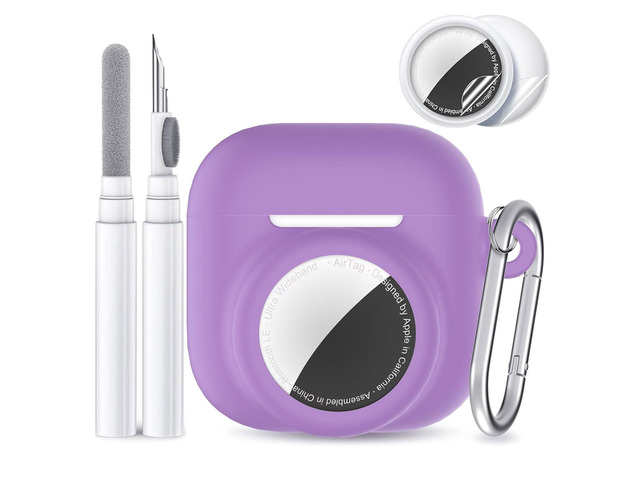 2 in 1 Silicone Case Compatible with AirPod 4 and Air Tracker Tag,Anti-Scratch Anti-Lost Protective Skin Cover for AirPods 4th Generation with 2...