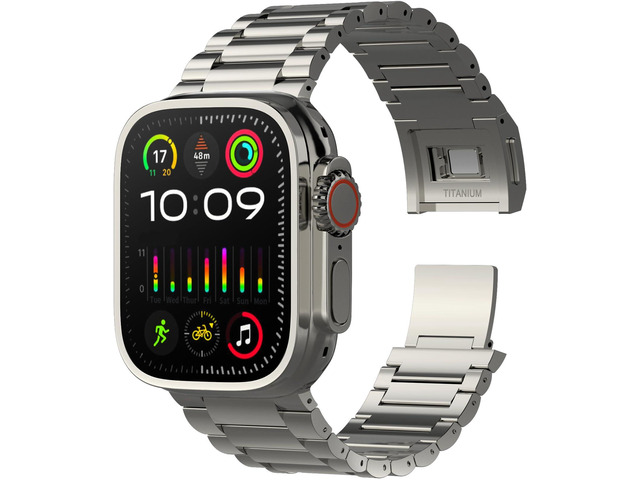 Titanium Watch Band,Titanium Watch Strap with DLC Scratch Resistant,Fits Series 10 iWatch Wristband for 45 46 49mm of ULTRA 3 & Ultra 2/1,With...