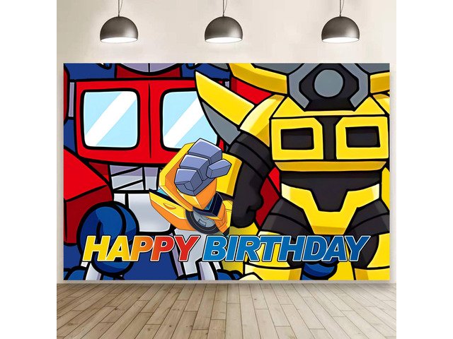Cartoon for Robot Happy Birthday Backdrop Birthday Party Supplies Kawaii Background for Boys Girls,Happy Birthday Banner Backdrop for Kids Party...
