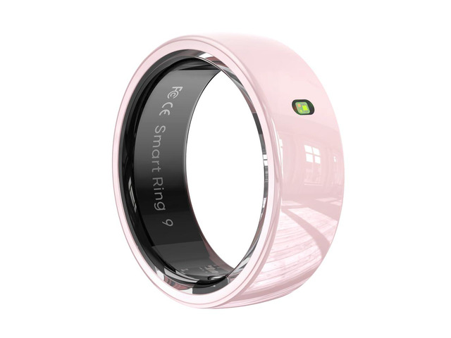 Smart Ring Fitness Tracker for Women Pink Ceramic (Size #10) Sleep Monitoring, Heart Rate Monitoring, Gesture Touch Control, Menstral Tracking,...