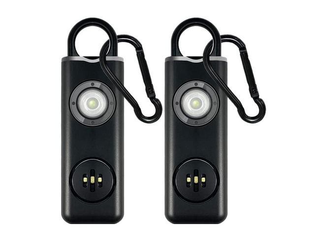 Defense Alarm, Keychain Personal Safety Alarm for Women, 2 Pk Loud Siren With Pull-Pin Activation, Built-In Flashlight And Reusable Keychain Clip...