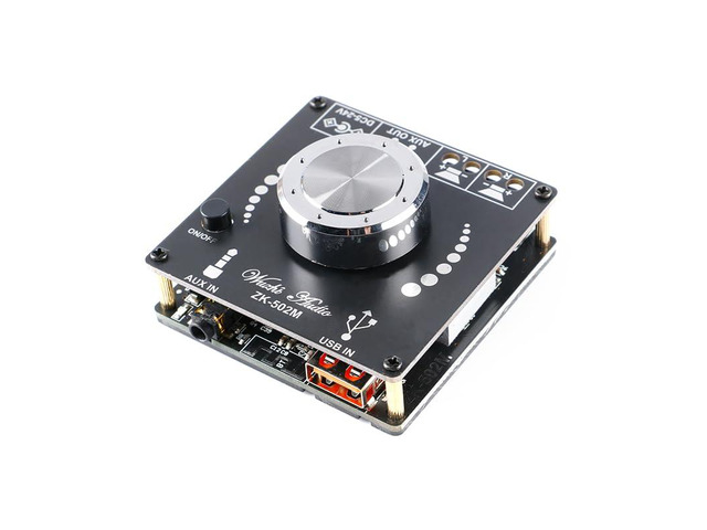 ZK-502M 50W+50W Bluetooth-Compatible Amplifier Mini 2.0 Stereo Dual Channel AMP Power Output DC 12V AUX USB Input 502M