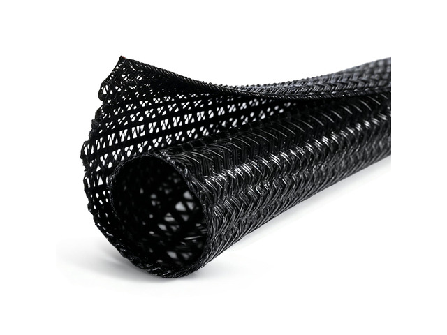 Braided Cable Management Sleeve, 25 ft (300 in), 1/2 in, Black Expandable Split PET Braid, Self-Closing Design for TV, PC, USB and Ethernet...