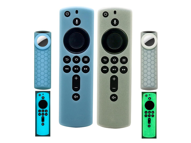 [2 Pack] Fir-Stick Remote Cover Case with tag Holder (Glow in The Dark) Compatible with Fir TV Stick 4K,Tracker Cover for Tile Sticker 2020 (Green...