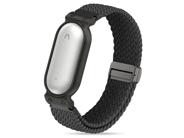 Wristband Compatible with Plaud NotePin S/NotePin AI Voice Recorder,Metal Protective Case Soft Stretchy Breathable Nylon Magnetic Clasp Strap for...