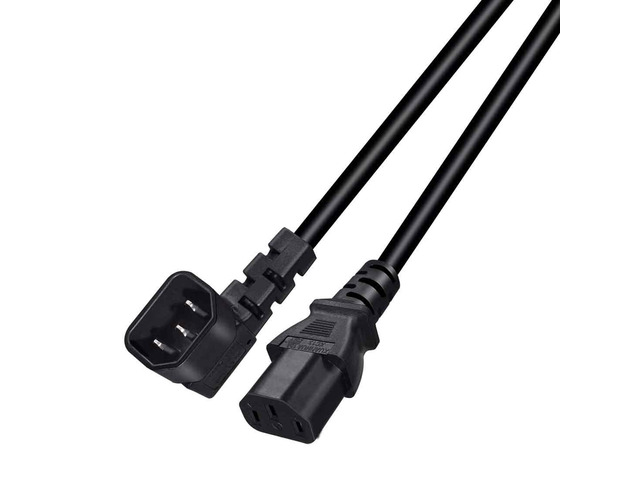 2M 90°Right Angle C14 Male to C13 Female PDU Power Cord PVC outer jacket, solid copper core, fit narrow server rack space, multi-device compatible
