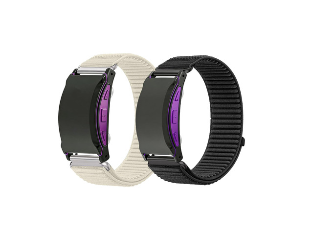 2 Pack Nylon Band Compatible with Shock Clock 3 Bands, Stretch Elastics Nylon Hook Loop Replacement Strap Accessories for Men & Women for Pavlok...